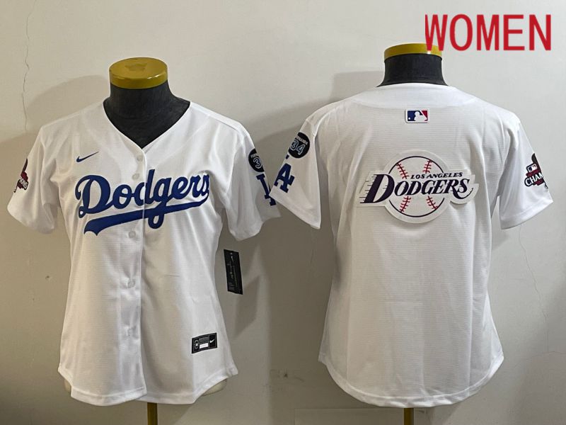 Women Los Angeles Dodgers Blank White Game 2024 Nike MLB Jersey style 12099